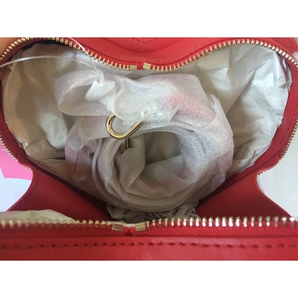 Kate Spade NY Red Leather Crossbody Heart Bag NWT - Picture 6 of 12